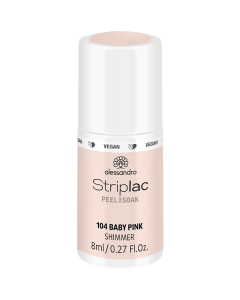 alessandro Striplac Peel or Soak 104 Baby Pink - UV/LED Nail Polish, 8ml