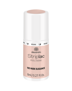 alessandro Striplac Peel or Soak 105 Nude Elegance - UV/LED Nail Polish, 8ml