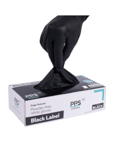 Black Label puudrivabad nitriilkindad mustad M, 100tk           