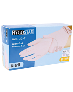 HYGOSTAR Safe Light puudrivabad nitriilkindad roosad M, 100tk